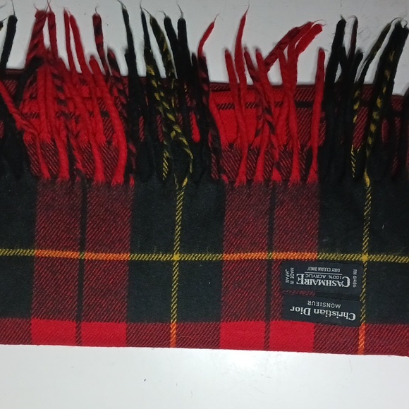 Authentic Christian Dior Monsieur Cashmere Plaid Scarf 100% Cashmere acrylic - Picture 2 of 5